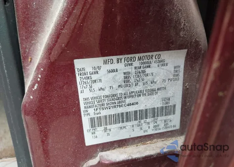 2008 Ford F-250 Fx4/Harley-Davidson/King Ranch/Lariat/Xl/Xlt from USA, damaged, VIN 1FTSW21R78EC48406